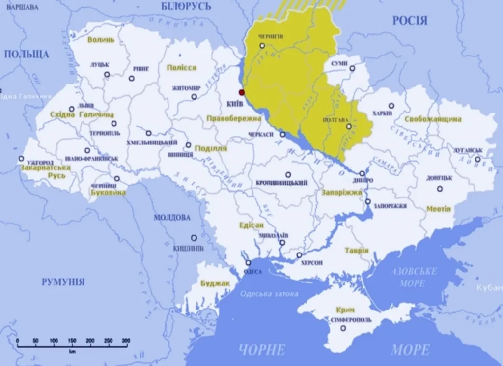 Лівобережна Україна на карті