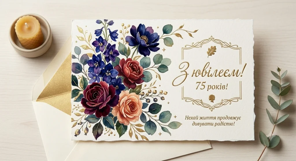 Листівка з ювілеєм 75 років