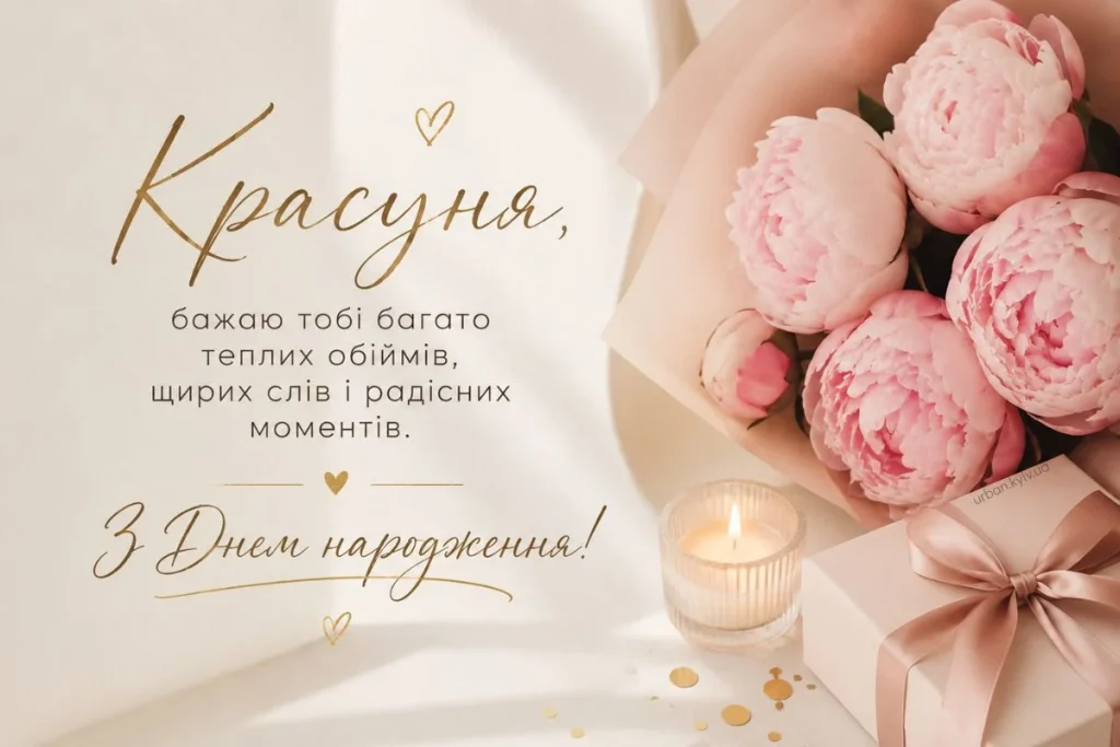 Ніжна листівка з рожевими квітами