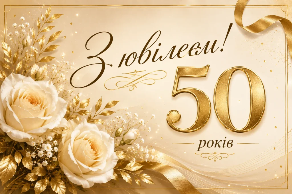 Золота листівка з 50-річчям