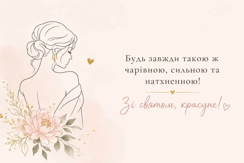 Листівка з силуетом дівчини