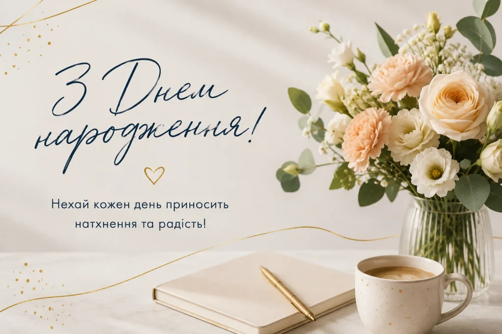 Ніжна листівка з букетом квітів