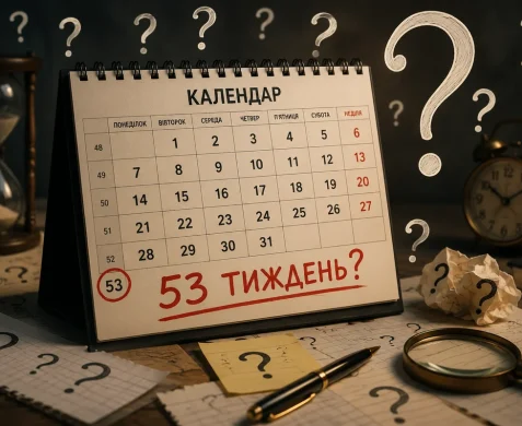 Календар з позначенням 53 тижня 