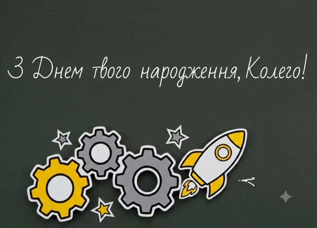 Привітання з мультяшною ракетою