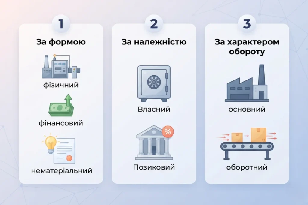 Інфографіка класифікації капіталу