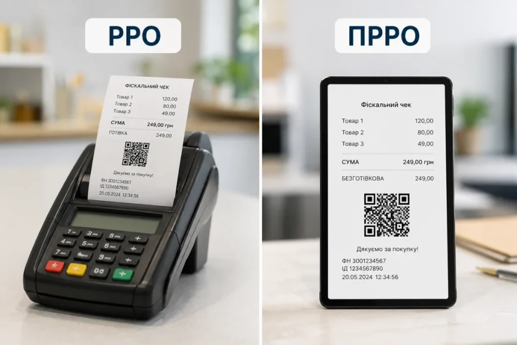 Порівняння паперового чека РРО та електронного чека ПРРО