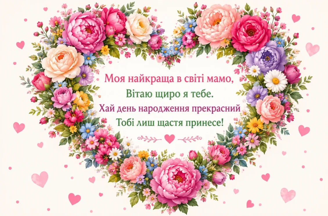 Квіткове сердечко для мами