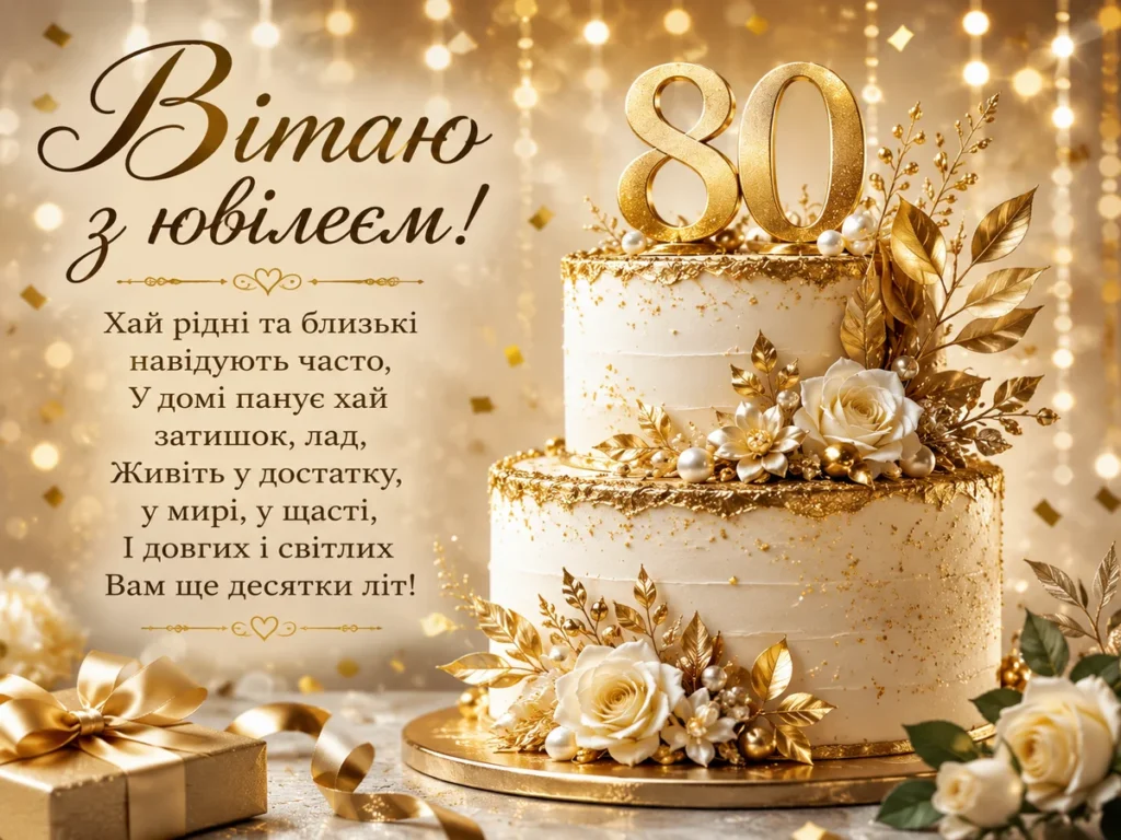 Розкішний торт чоловіку на 80 років