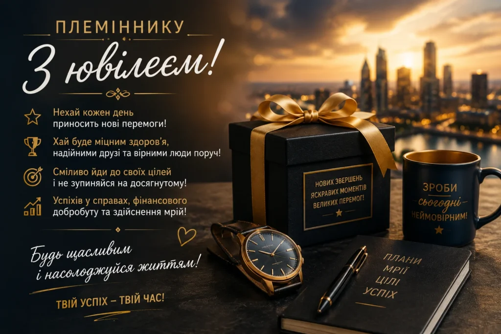 Святкова картинка племіннику з ювілеєм 