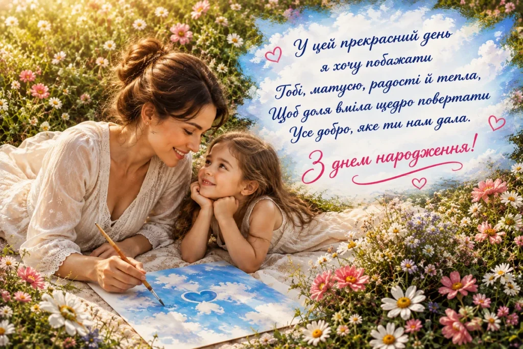 Мама малює небо для доні