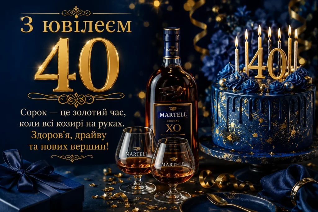 Святковий торт на ювілей 40
