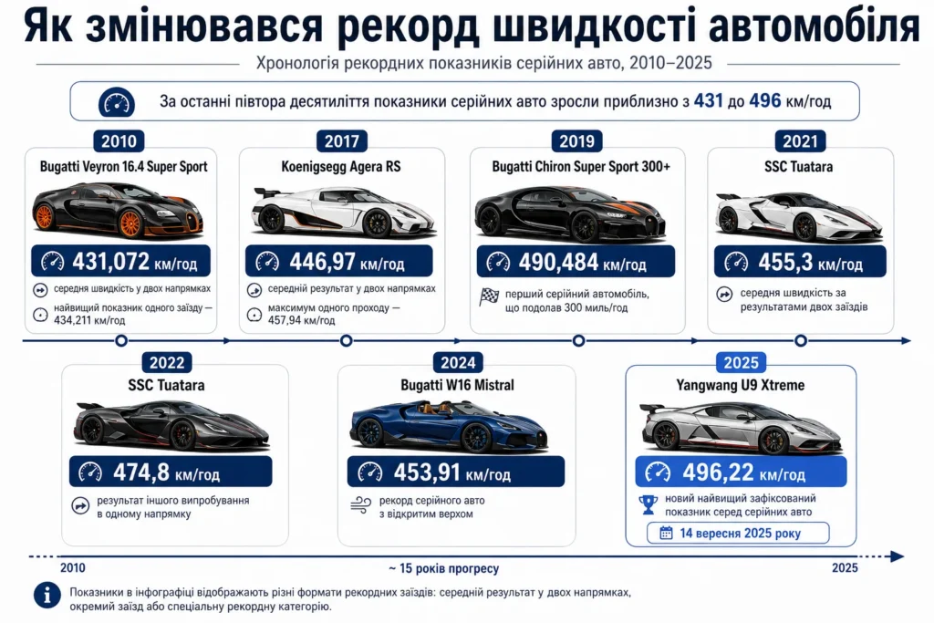 хронологія рекордів швидкості автомобілів 