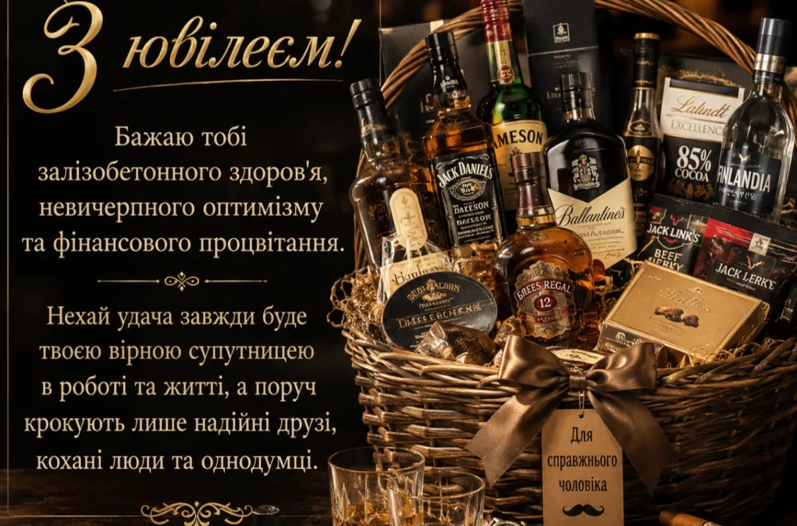 Ювілейна корзина для справжнього чоловіка