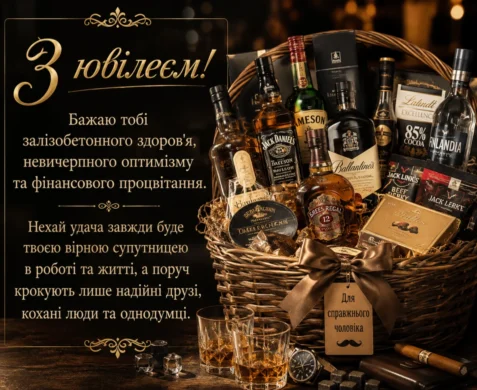 Ювілейна корзина для справжнього чоловіка 