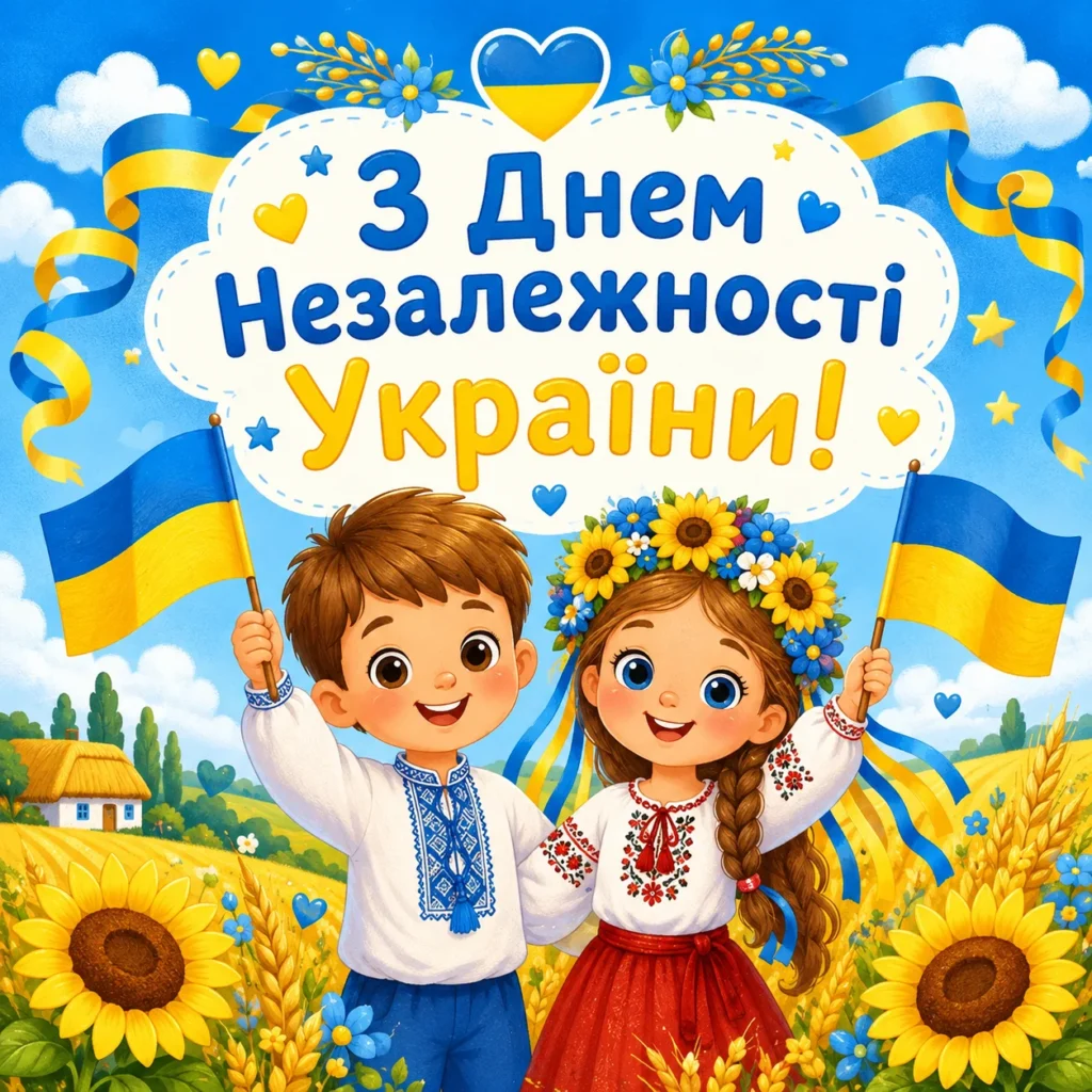 дитяча листівка на День Незалежності 