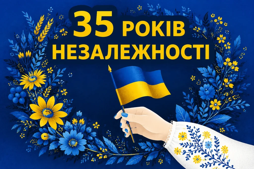 картинка з українською символікою 35 років Незалежності 