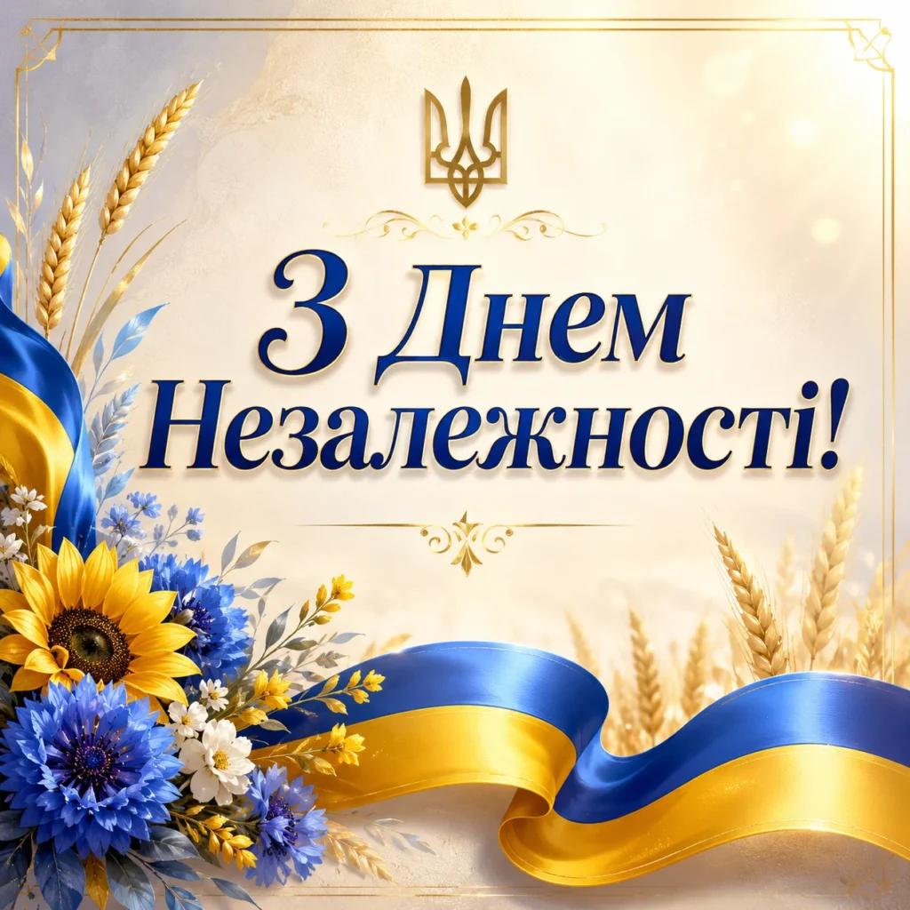 картинка з привітанням з Днем Незалежності 