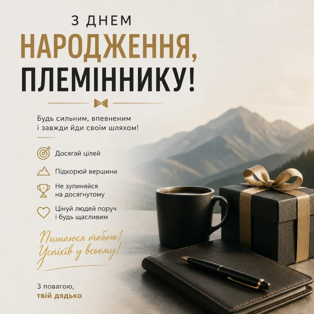 Елегантне привітання для племінника від дядька
