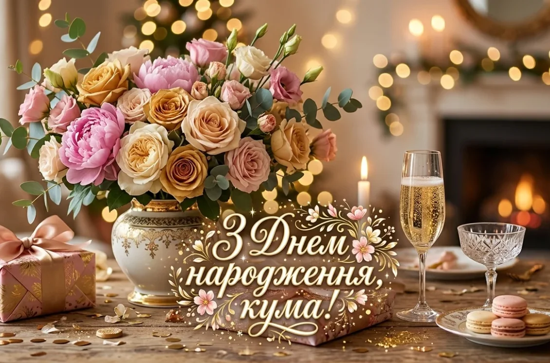 Святковий стіл з букетом