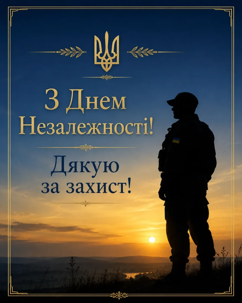 листівка для військового на День незалежності