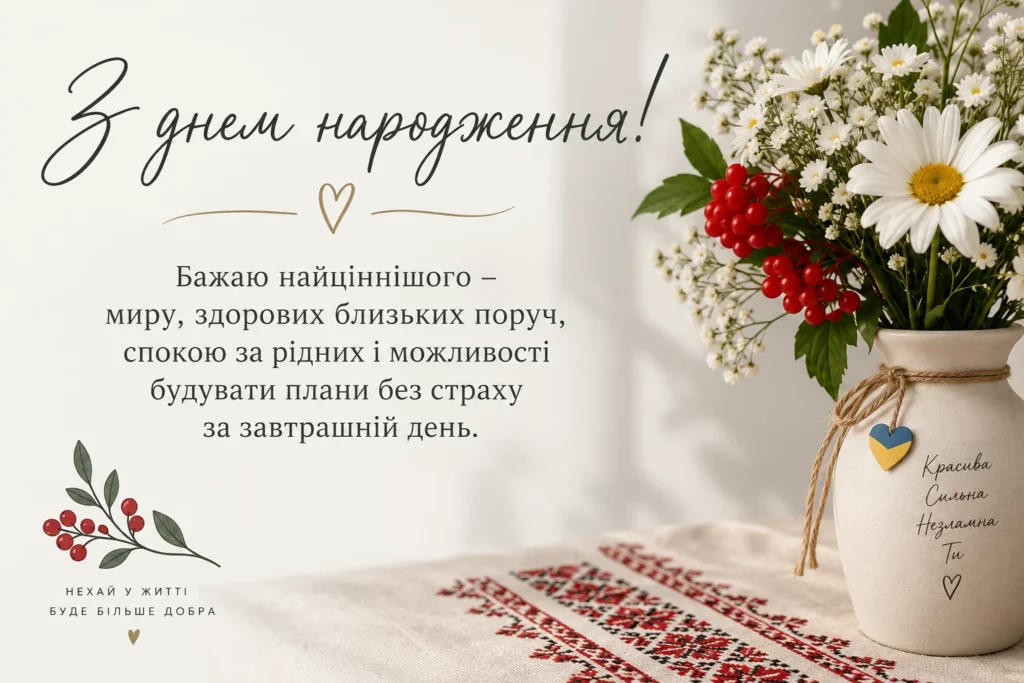 українське привітання жінці з побажанням мирного неба